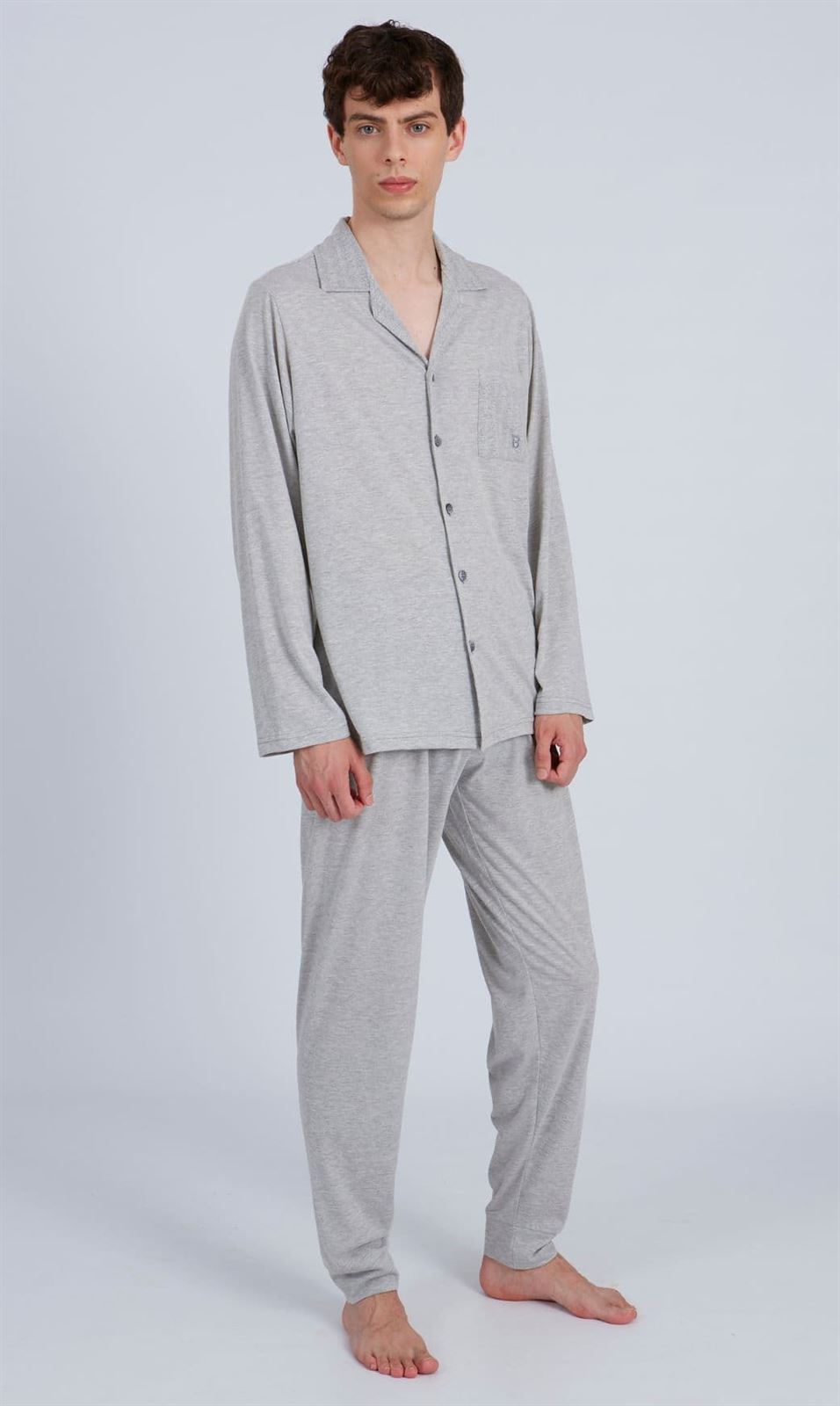 Pijama largo gris - Imagen 1