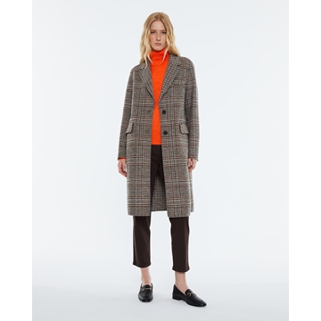 Abrigo cuadros naranja - Imagen 1