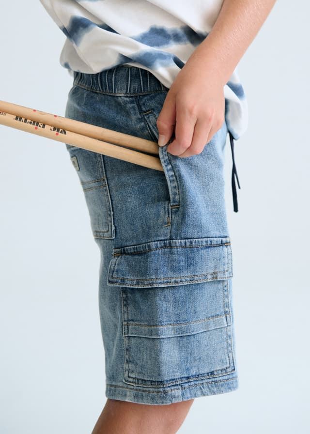 Bermuda denim cargo - Imagen 2