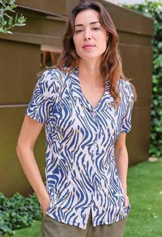 Blusa azul-blanca - Imagen 1