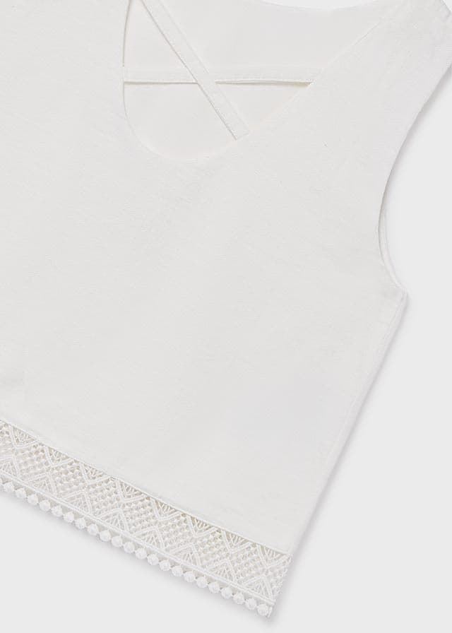 Blusa cinta bordada crudo - Imagen 3