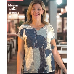 Blusón collar azul - Imagen 1