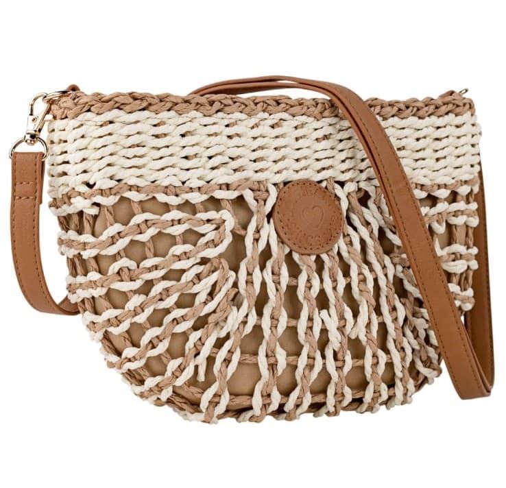 Bolso-bandolera rafia blanco - Imagen 1