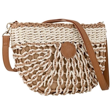 Bolso-bandolera rafia blanco - Imagen 1