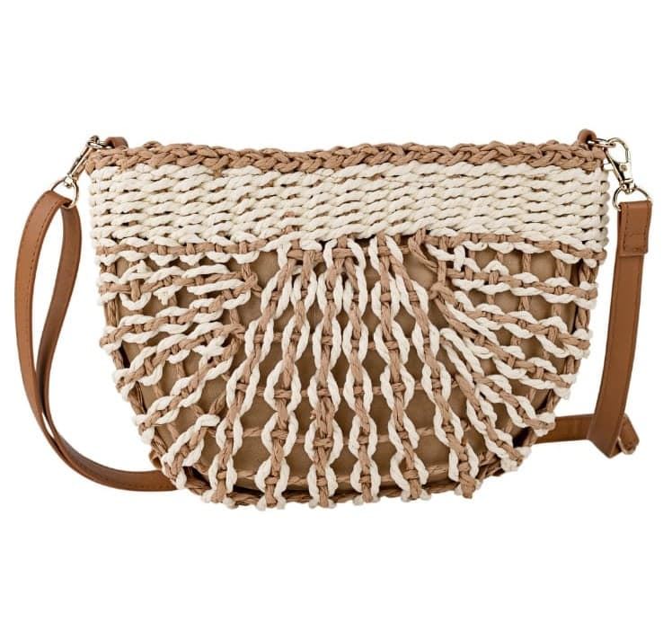 Bolso-bandolera rafia blanco - Imagen 2