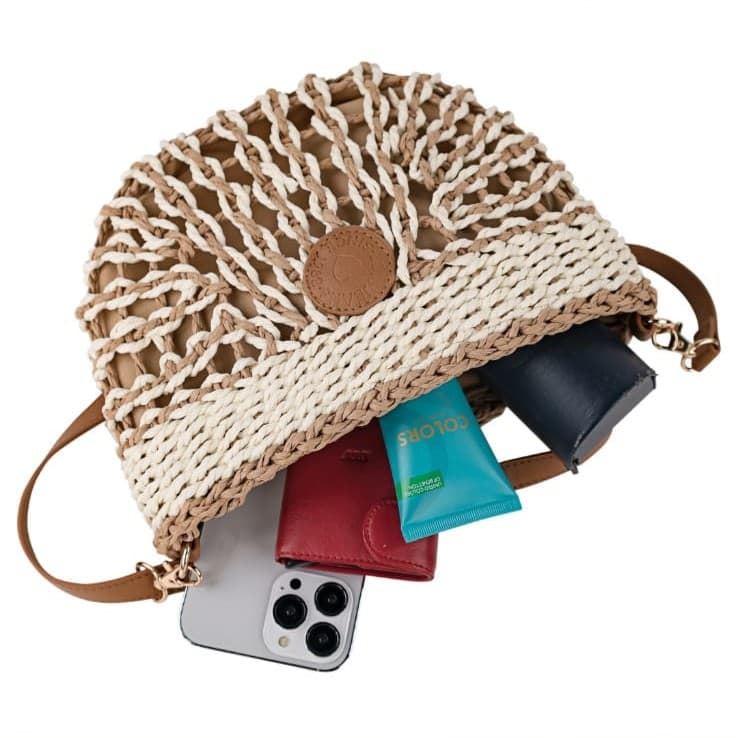 Bolso-bandolera rafia blanco - Imagen 3