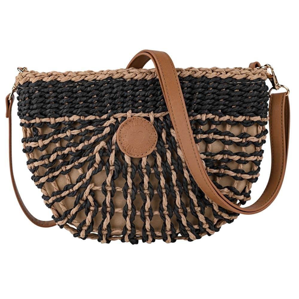Bolso-bandolera rafia negro - Imagen 1