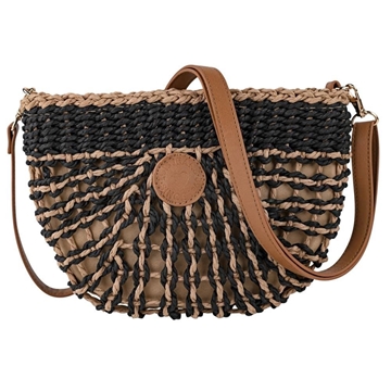 Bolso-bandolera rafia negro - Imagen 1