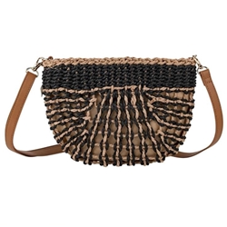 Bolso-bandolera rafia negro - Imagen 2