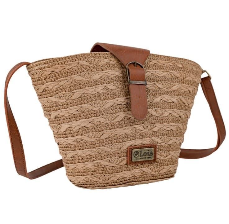 Bolso rafia marrón - Imagen 1