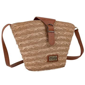 Bolso rafia marrón - Imagen 1