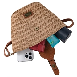 Bolso rafia marrón - Imagen 2