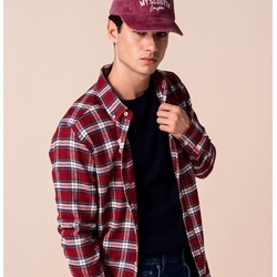 Camisa cuadros grana - Imagen 1