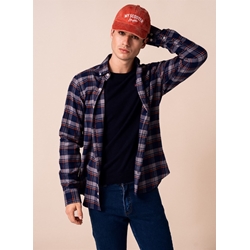 Camisa cuadros marino - Imagen 1