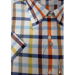Camisa cuadros naranja - Imagen 2