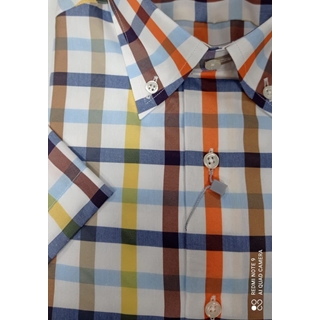 Camisa cuadros naranja - Imagen 2