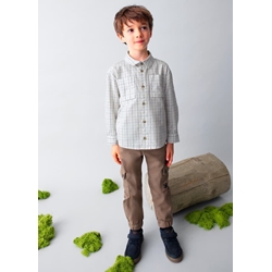 Camisa cuadros nata - Imagen 2