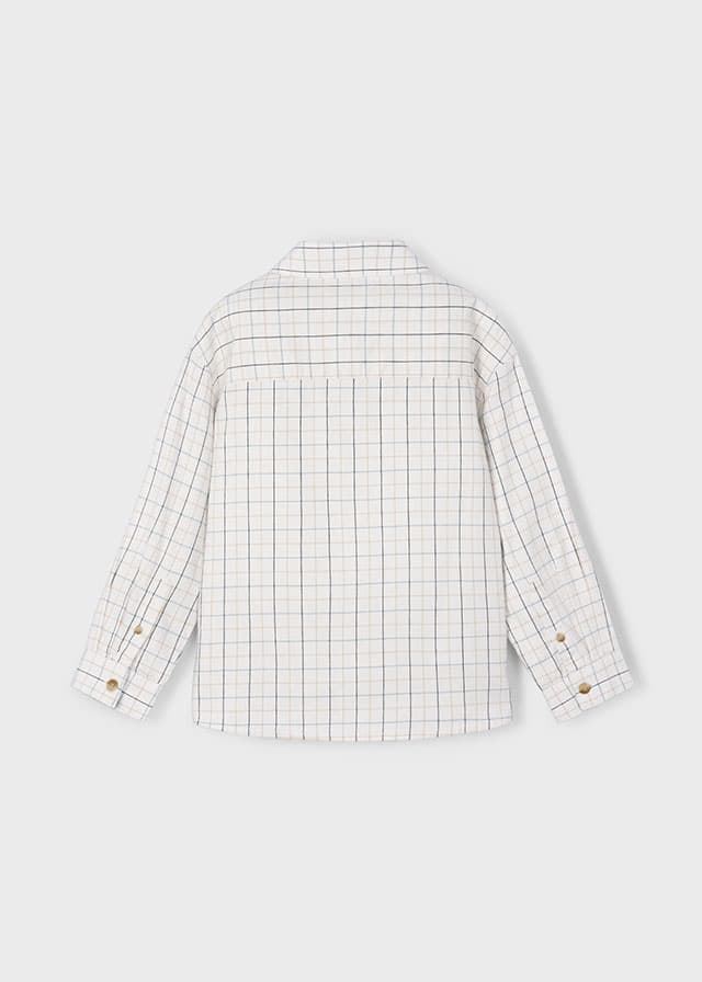 Camisa cuadros nata - Imagen 4
