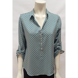 Camisa estampada verde - Imagen 1