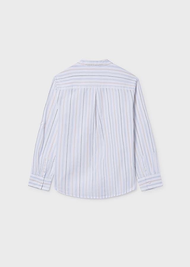 Camisa M/L cuello mao celeste - Imagen 3