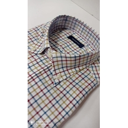 Camisa manga larga cuadros beige - Imagen 2