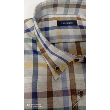 Camisa manga larga cuadros visón - Imagen 2