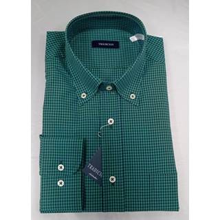 Camisa manga larga de cuadros verde y marino - Imagen 1
