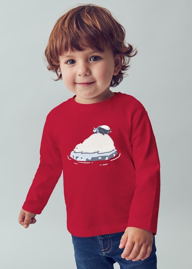 Camiseta aplique rojo - Imagen 1