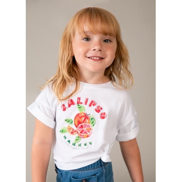 Camiseta blanco-persimon - Imagen 1