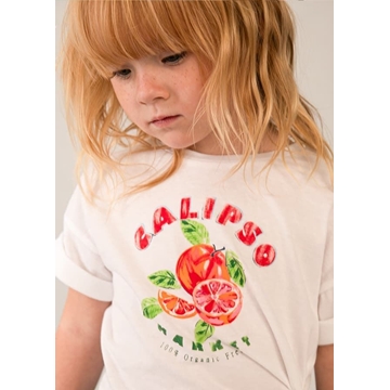 Camiseta blanco-persimon - Imagen 2