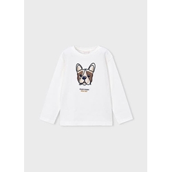 Camiseta bordado nata - Imagen 1
