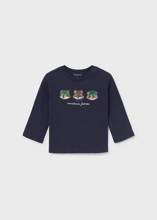 Camiseta bordados azul - Imagen 1