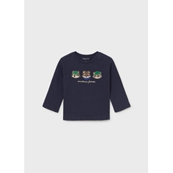 Camiseta bordados azul - Imagen 1