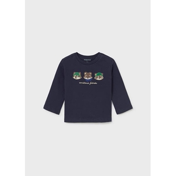 Camiseta bordados azul - Imagen 1