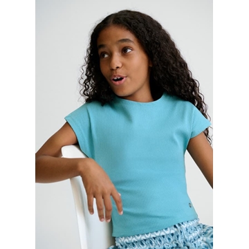 Camiseta canalé jade - Imagen 1