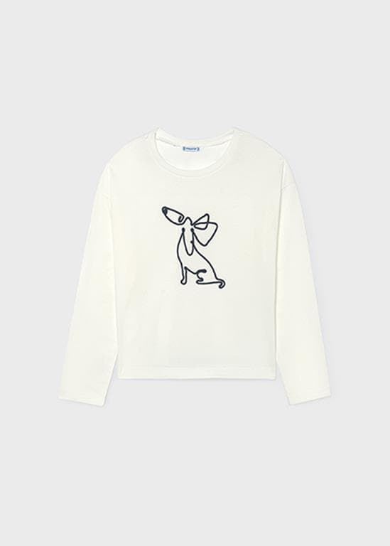Camiseta con pañuelo nata - Imagen 3