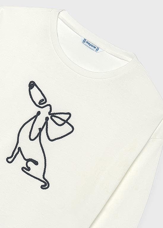 Camiseta con pañuelo nata - Imagen 5
