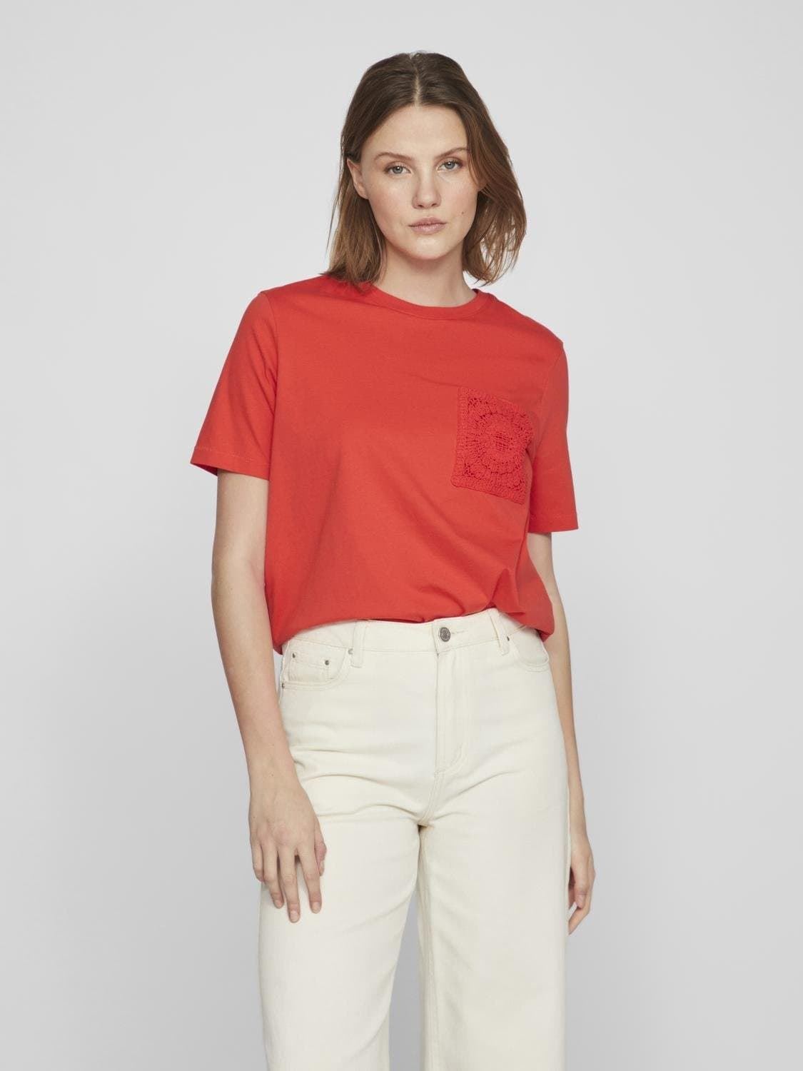Camiseta crochet visybil rojo - Imagen 1