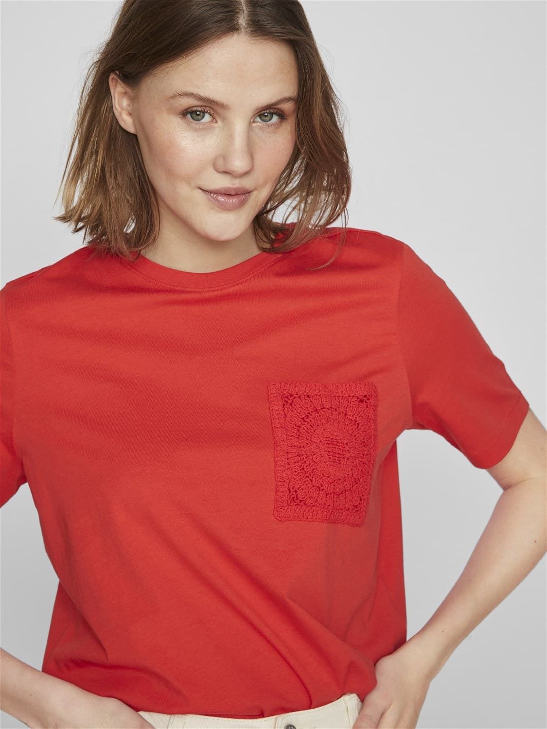 Camiseta crochet visybil rojo - Imagen 3