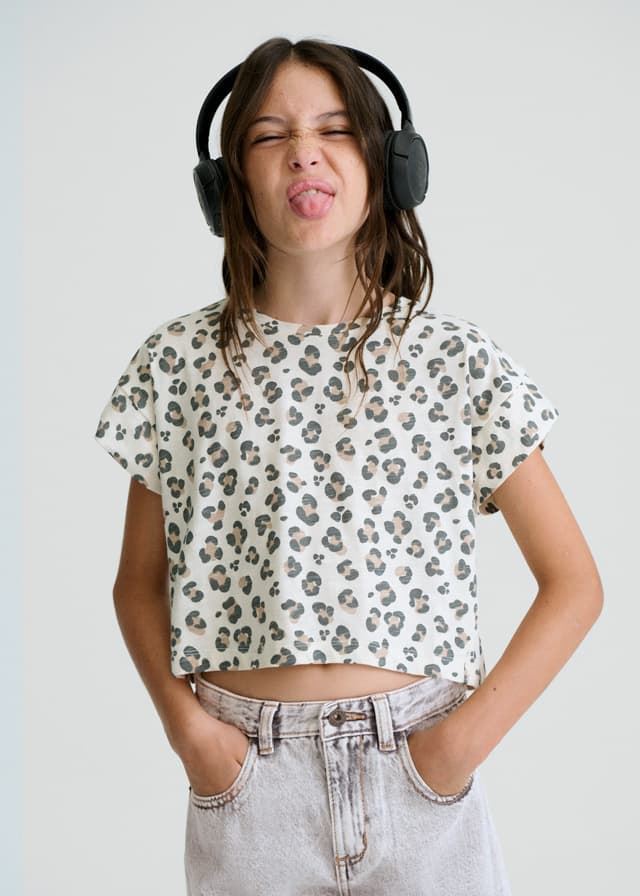 Camiseta estampada hueso - Imagen 1