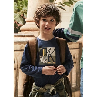 Camiseta letras azul - Imagen 1