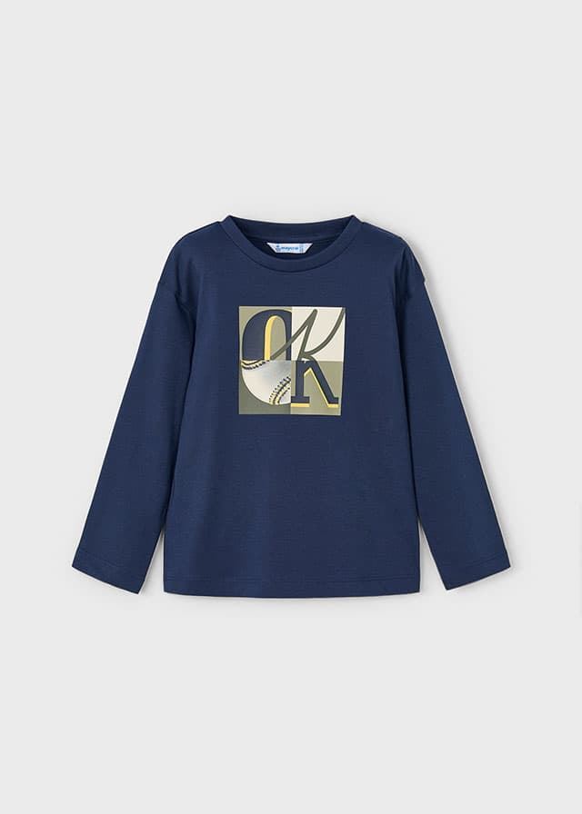 Camiseta letras azul - Imagen 2