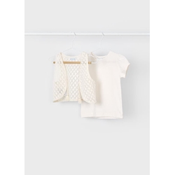 Camiseta manga corta-chaleco hueso - Imagen 2