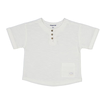 Camiseta manga corta combinada lino - Imagen 1