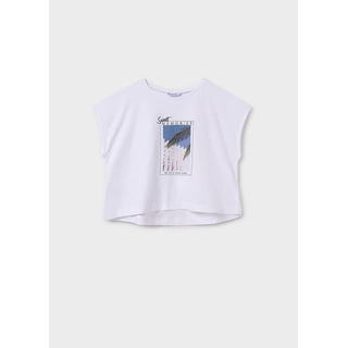 Camiseta manga corta gráfica blanca - Imagen 1