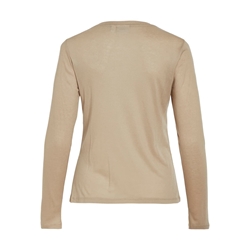 Camiseta manga larga beige vialexia - Imagen 2