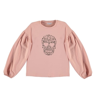 Camiseta manga larga calavera rosado - Imagen 1