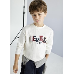 Camiseta manga larga "level up" nata - Imagen 1