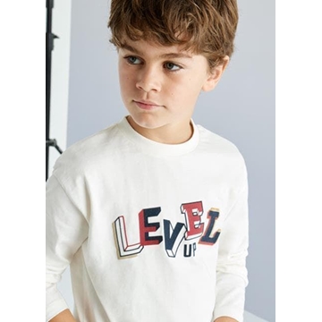 Camiseta manga larga "level up" nata - Imagen 2