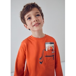 Camiseta manga larga naranja - Imagen 1